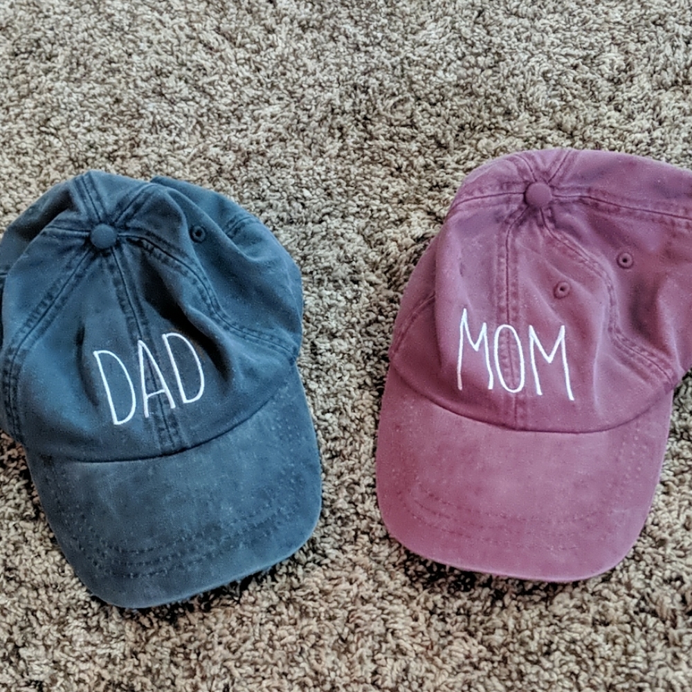 Matching mom & dad hats